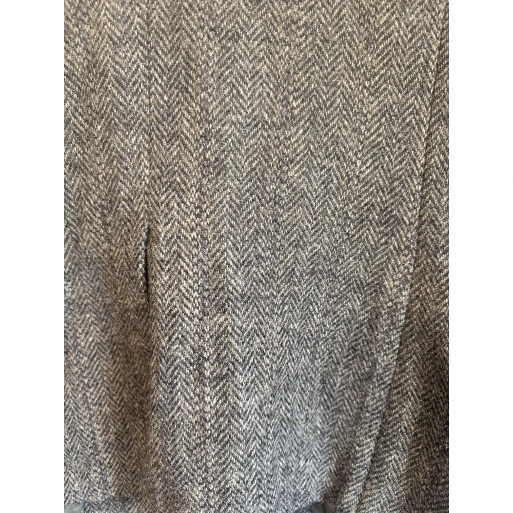 Stanford Harris Tweed Black White Herringbone Blazer Scottish Wool Pit To Pit 21